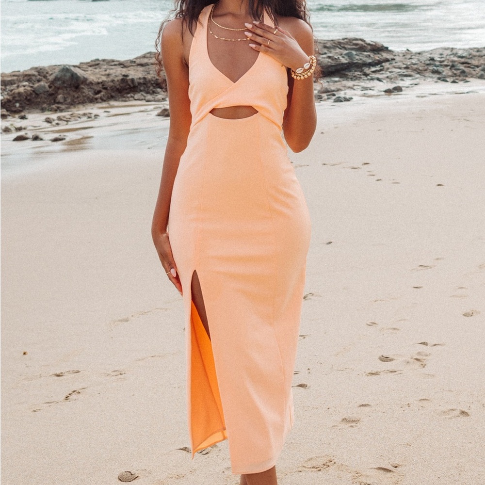 NWT Show Me Your Mumu Orange Luca Midi Dress
